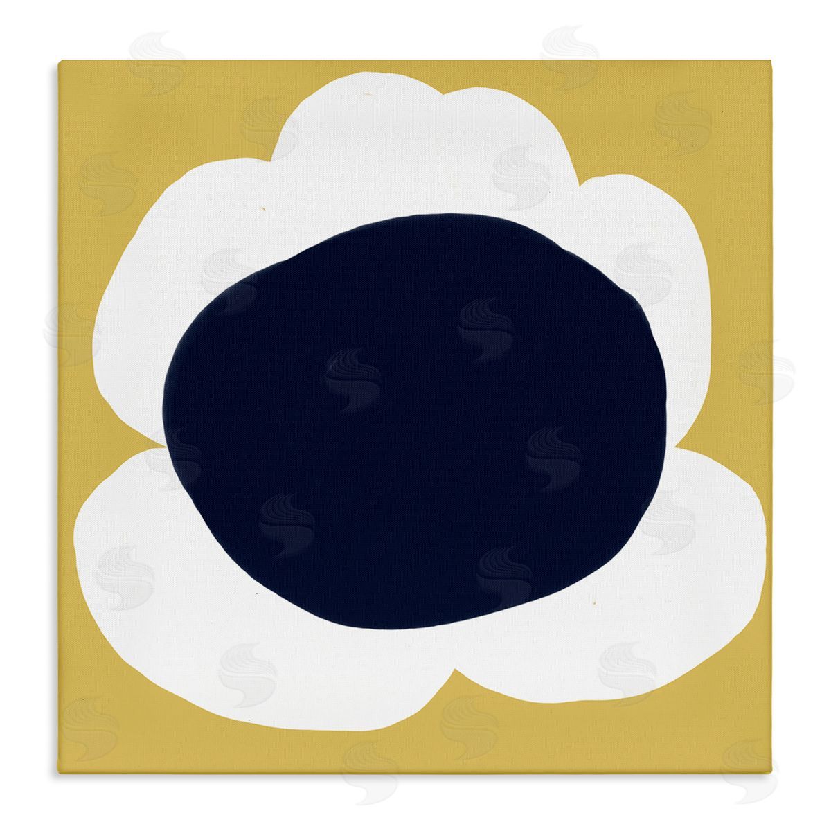 Deborah Velasquez Modern Flower on Yellow Stretched Canvas Wall Art Print