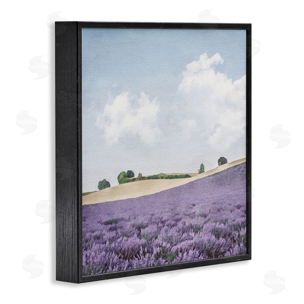 LSR Design Studio Rural Lavender Farm Black Framed Glicee Wall Art Print