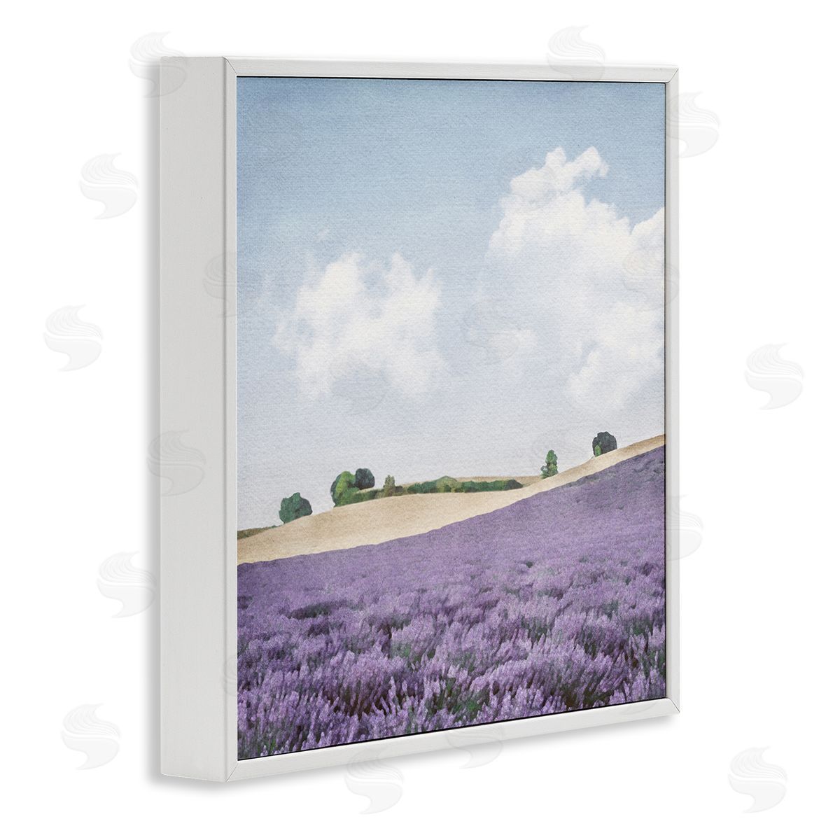 LSR Design Studio Rural Lavender Farm White Framed Glicee Wall Art Print