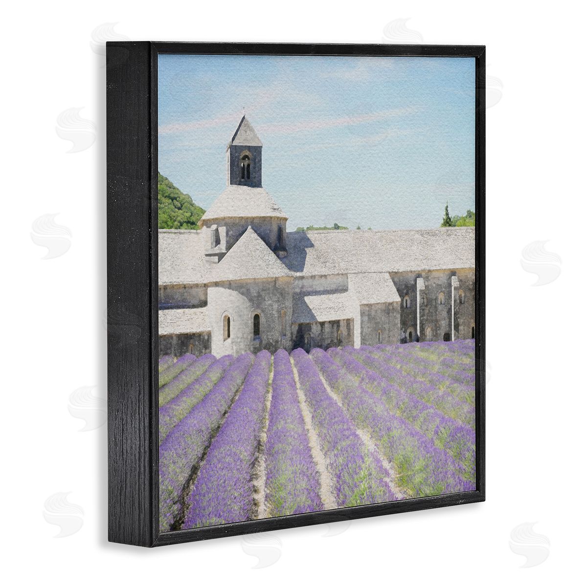 LSR Design Studio Lavender Agriculture Field Black Framed Glicee Wall Art Print