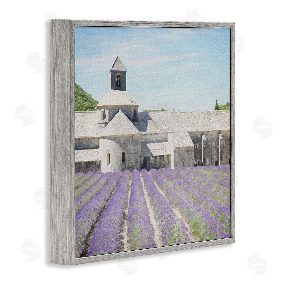 LSR Design Studio Lavender Agriculture Field Gray Framed Glicee Wall Art Print