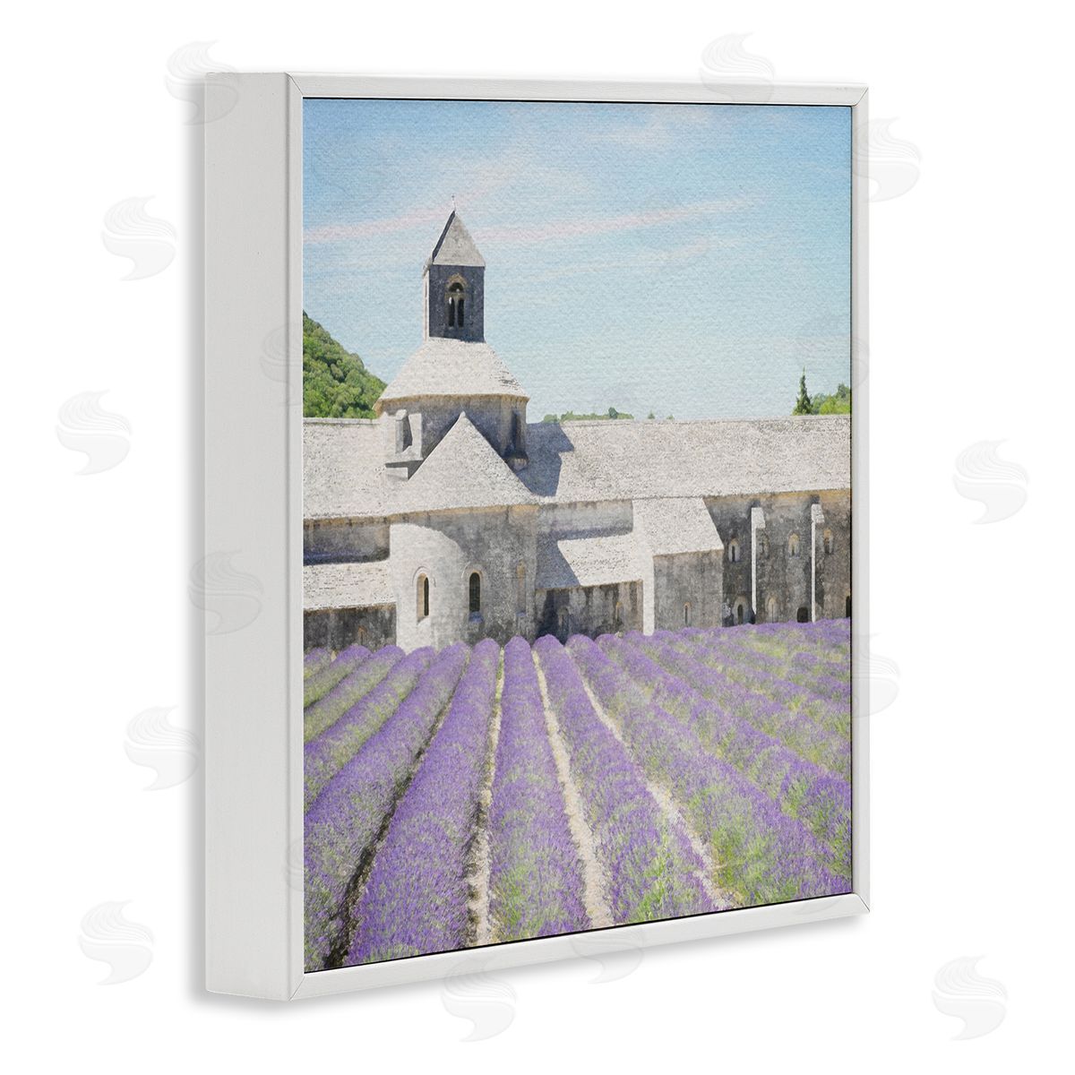 LSR Design Studio Lavender Agriculture Field White Framed Glicee Wall Art Print