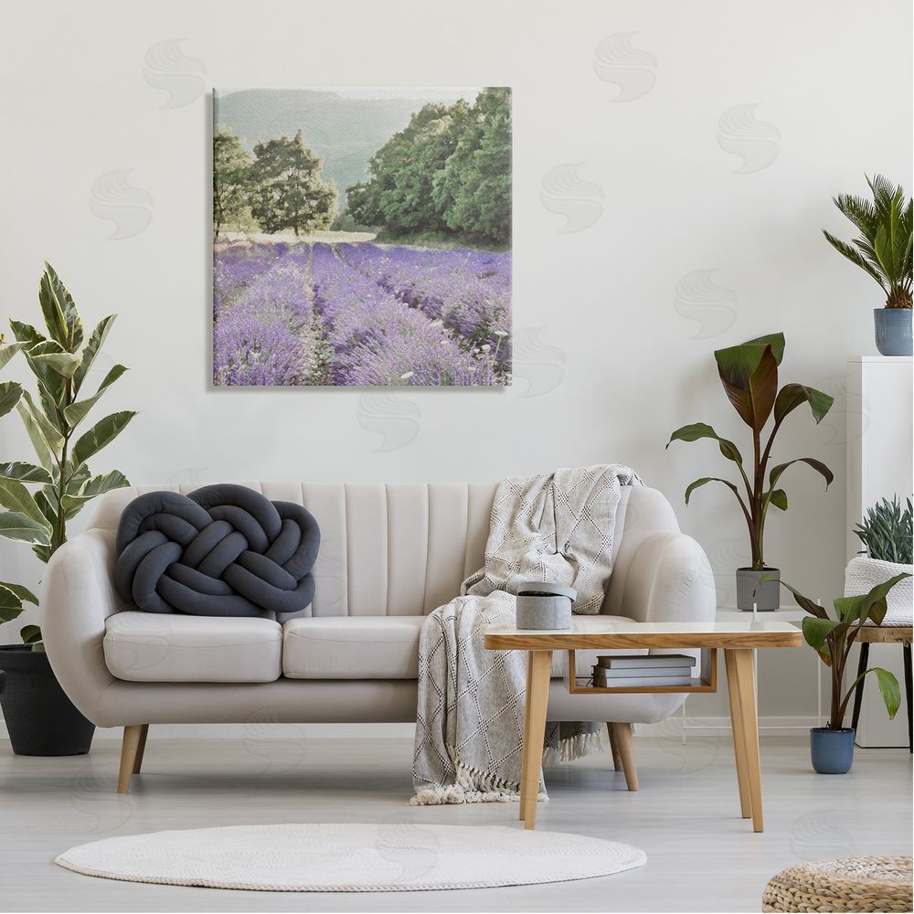 LSR Design Studio Lavender Meadow Fields Canvas Wall Art in Room