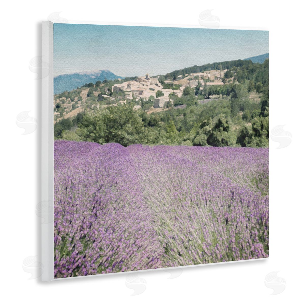 LSR Design Studio Lavender Meadow Landscape Wooden Wall Plaque Art Print