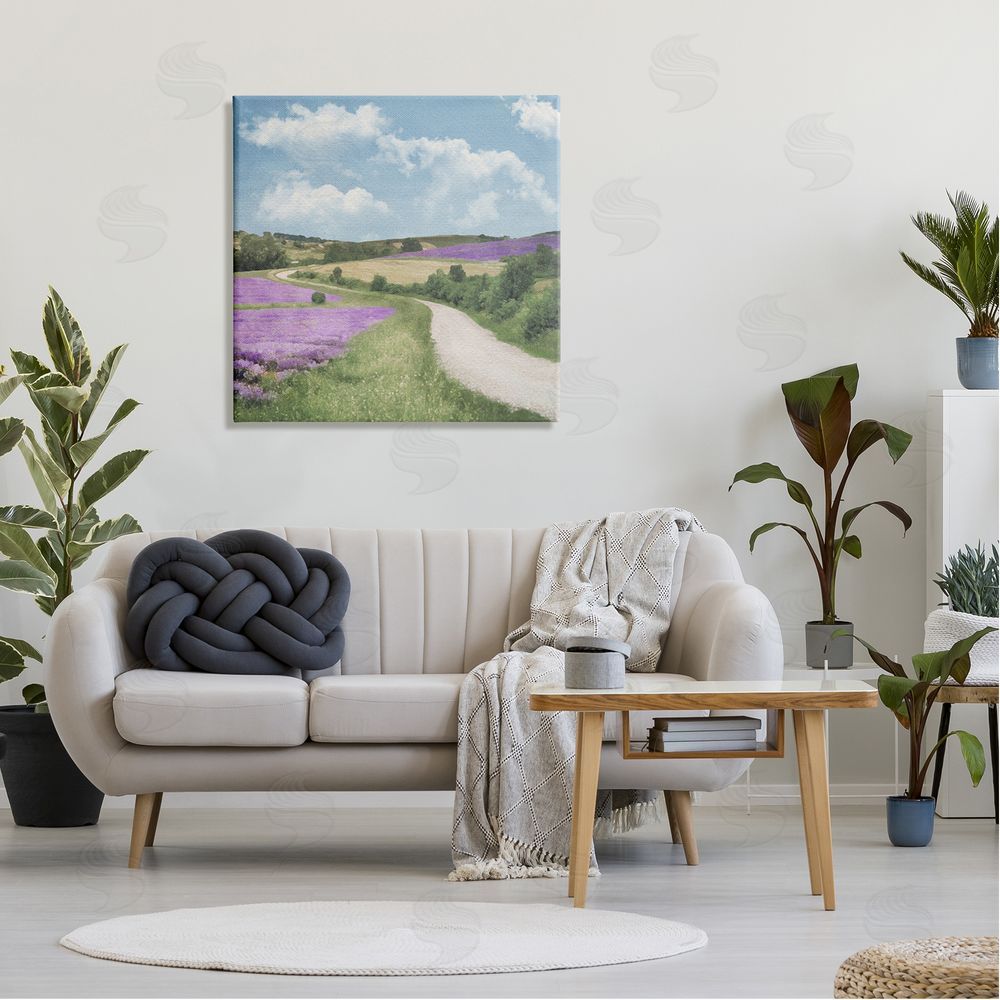 LSR Design Studio Path in Lavender Field Canvas Wall Art in Room