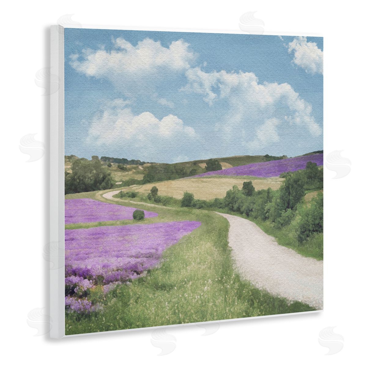 LSR Design Studio Path in Lavender Field Wooden Wall Plaque Art Print