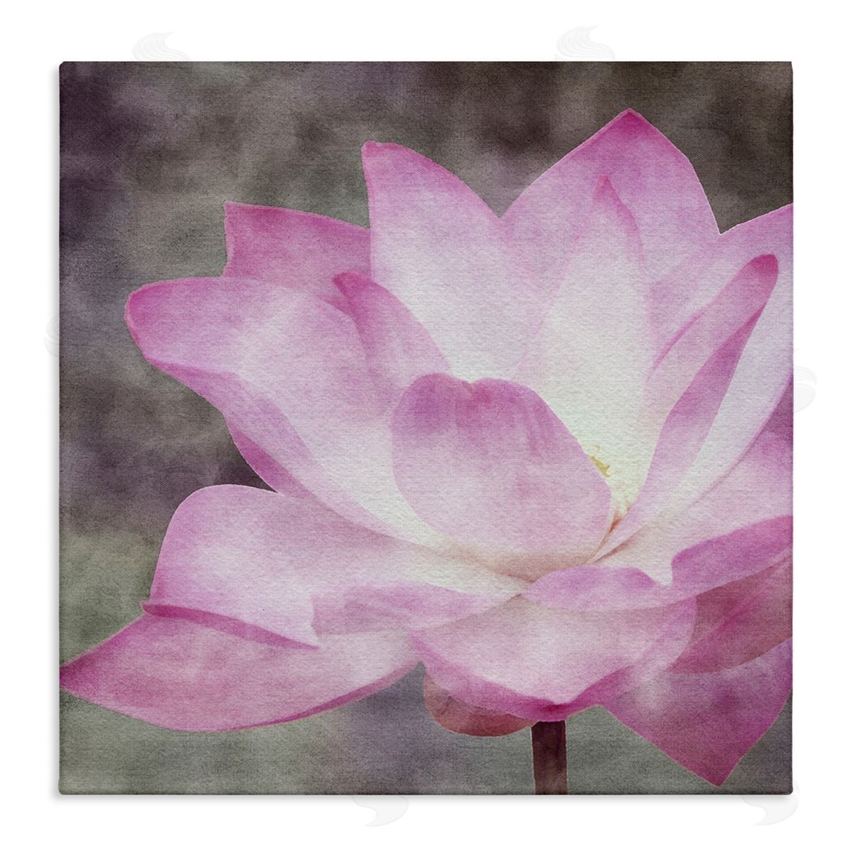 LSR Design Studio Purple Pond Lily  Stretched Canvas Wall Art Print