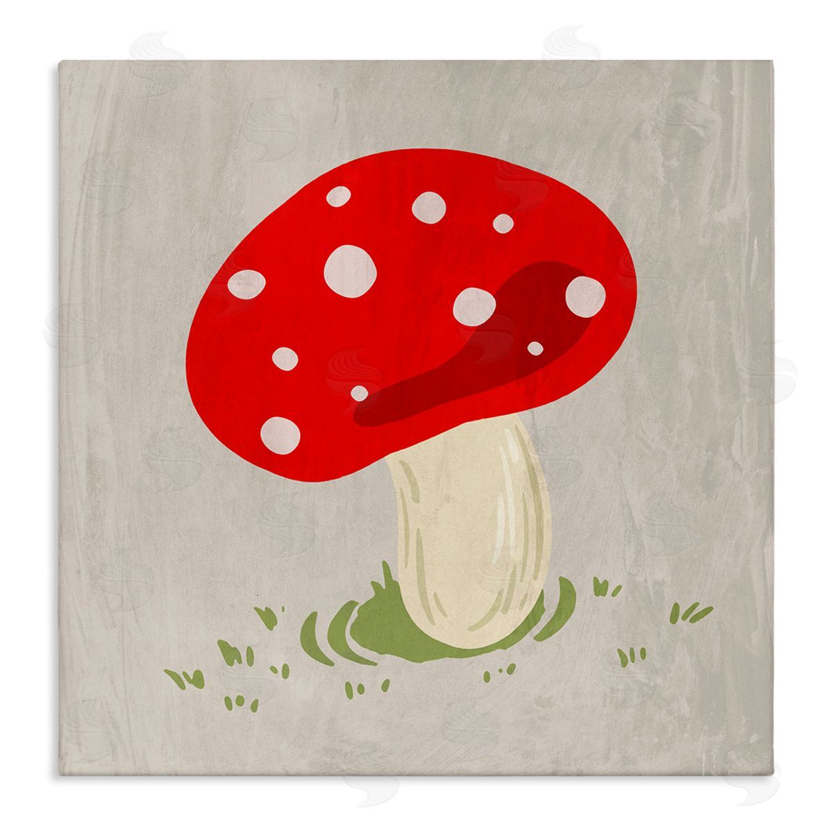 Ziwei Li Red Spotted Mushroom Stretched Canvas Wall Art Print