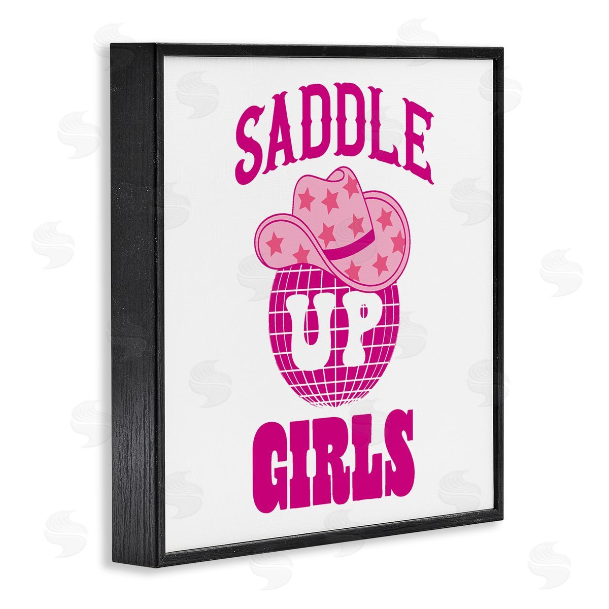Emily Dumas Saddle Up Girls Phrase Black Framed Glicee Wall Art Print