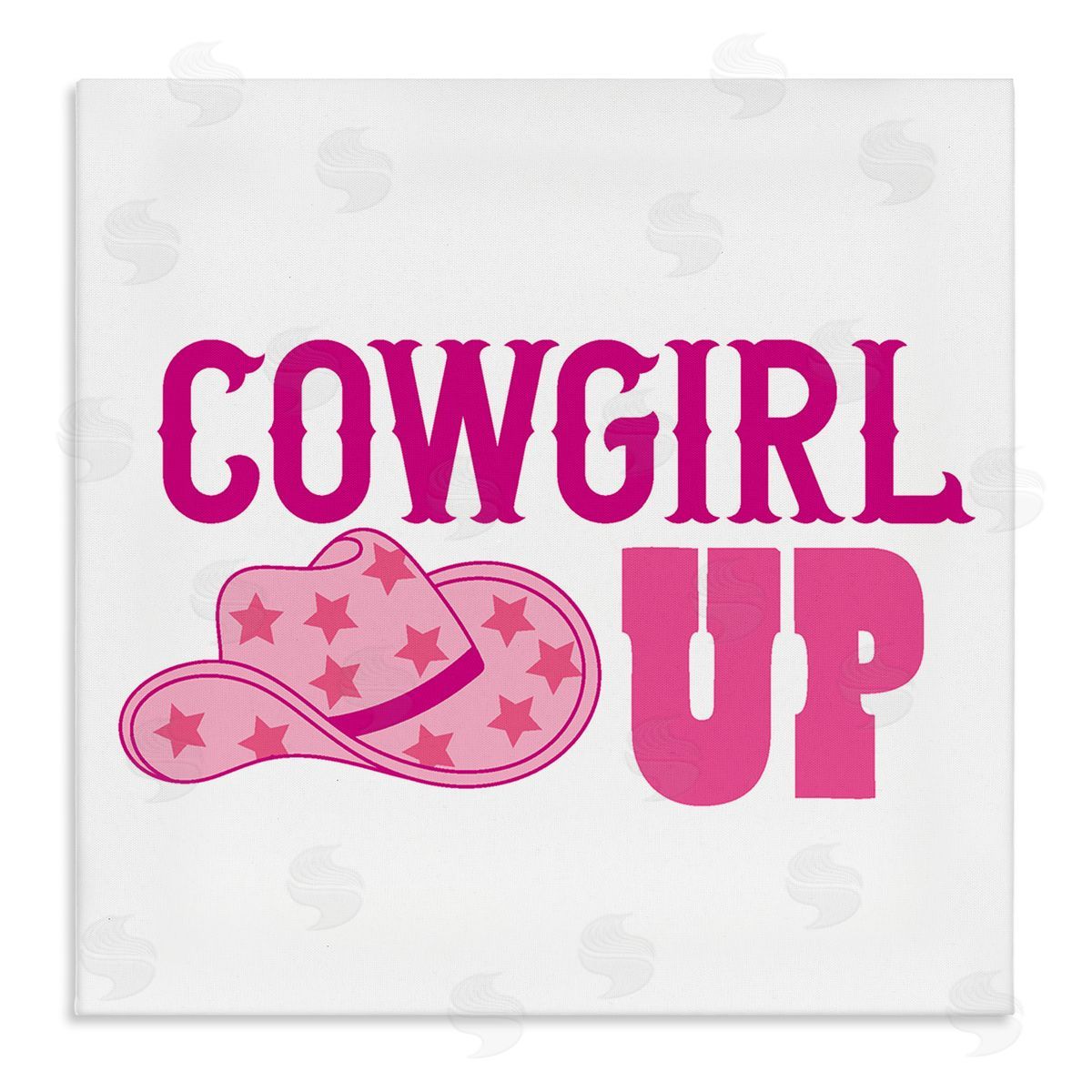 Emily Dumas Cowgirl Up Western Phrase Stretched Canvas Wall Art Print