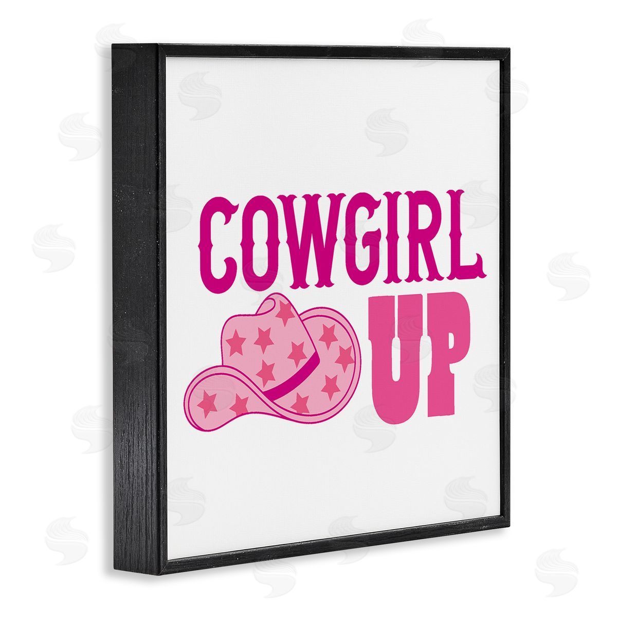 Emily Dumas Cowgirl Up Western Phrase Black Framed Glicee Wall Art Print