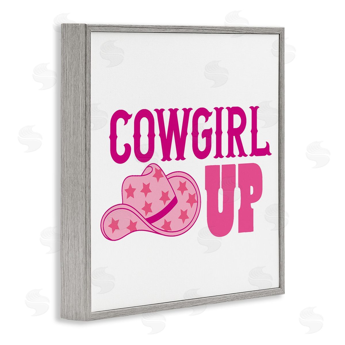 Emily Dumas Cowgirl Up Western Phrase Gray Framed Glicee Wall Art Print