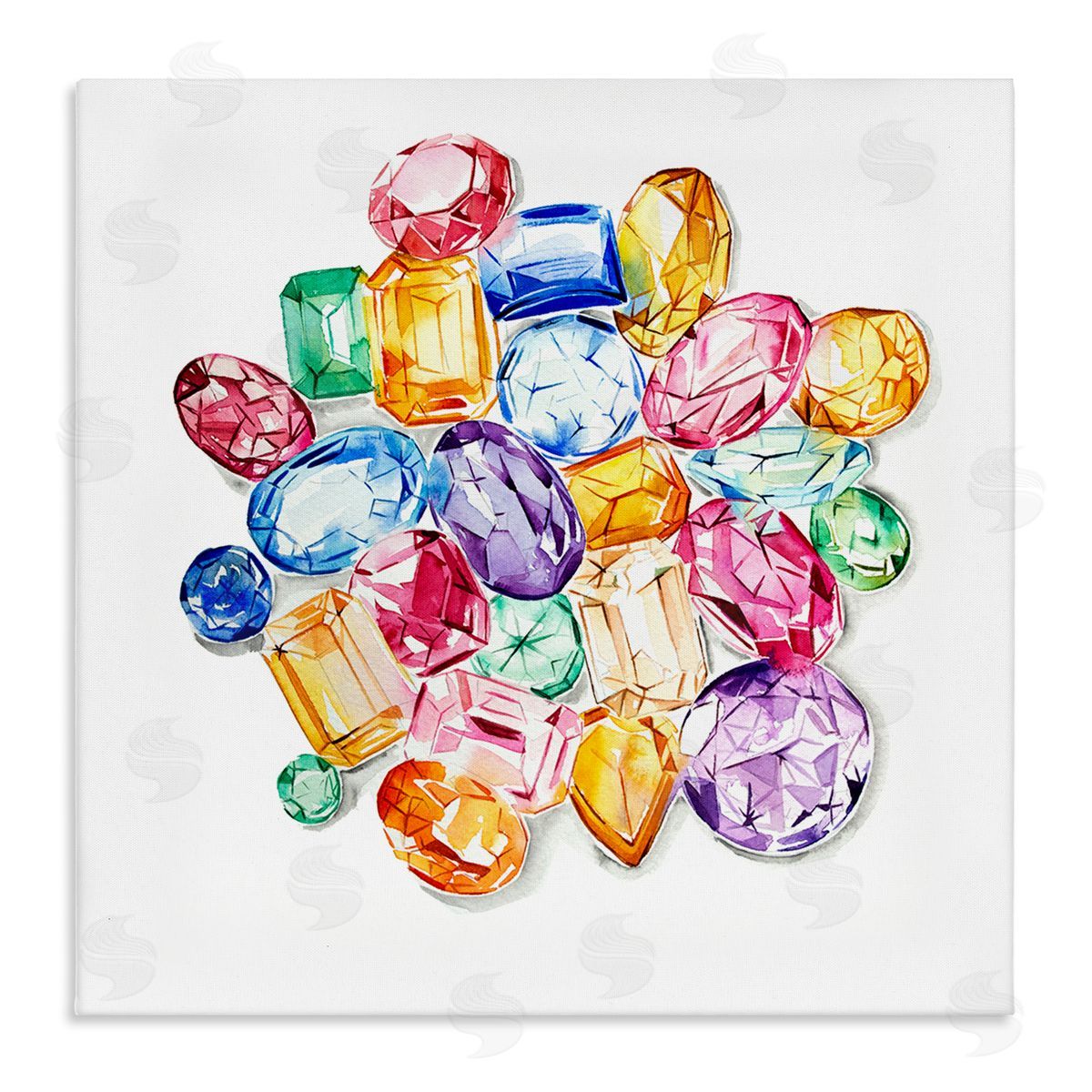 Enya Todd Luxury Fashion Gemstones Stretched Canvas Wall Art Print