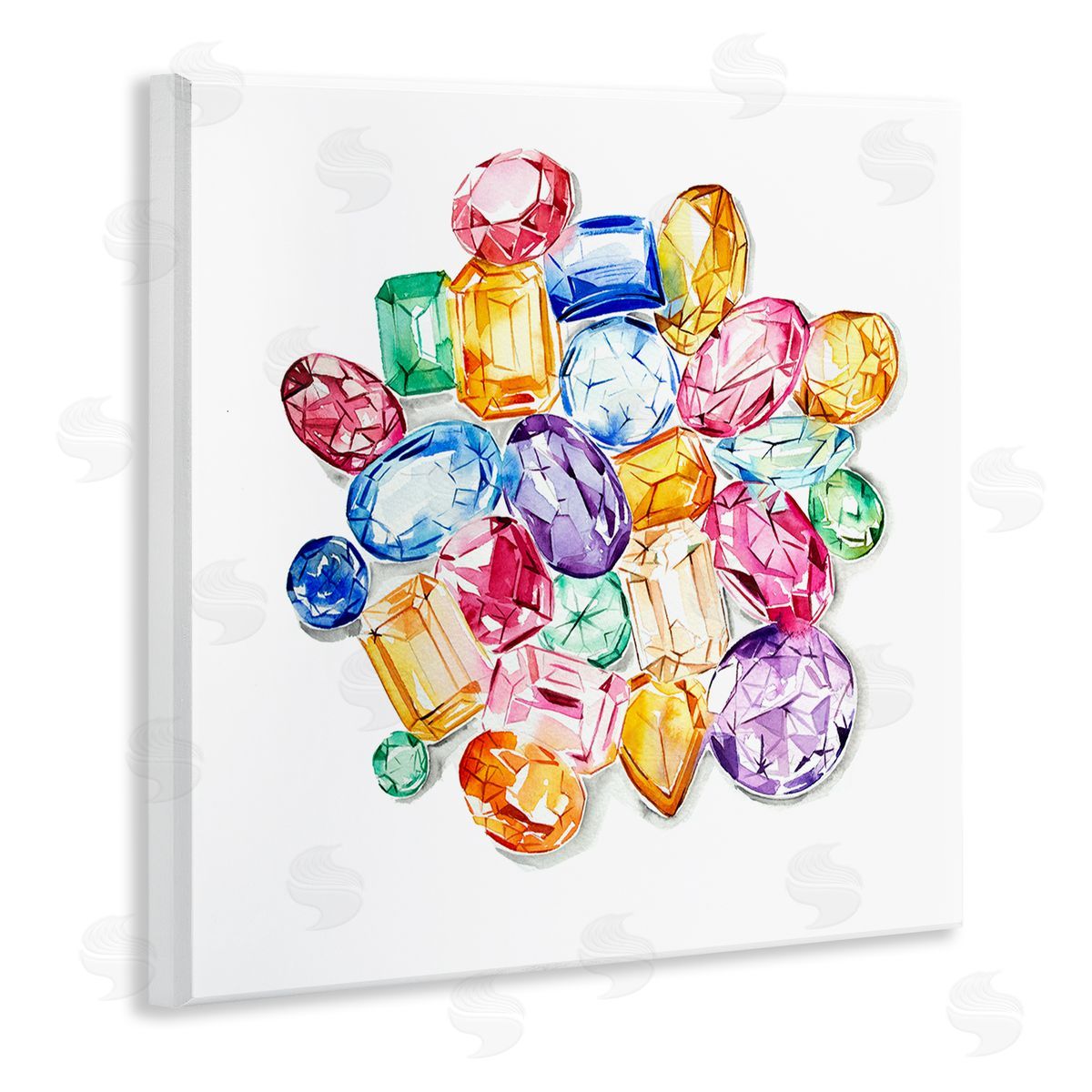 Enya Todd Luxury Fashion Gemstones Wooden Wall Plaque Art Print