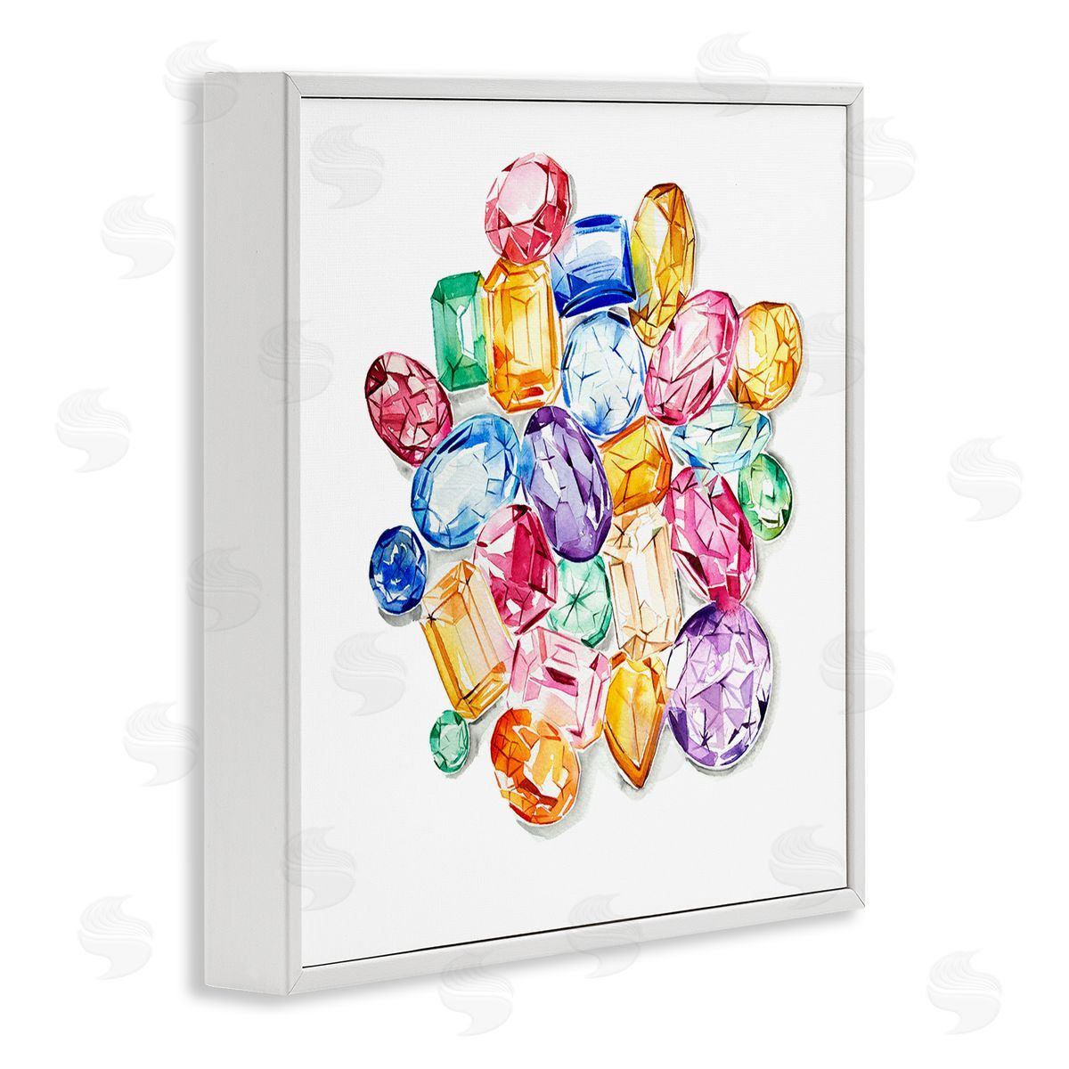 Enya Todd Luxury Fashion Gemstones White Framed Glicee Wall Art Print