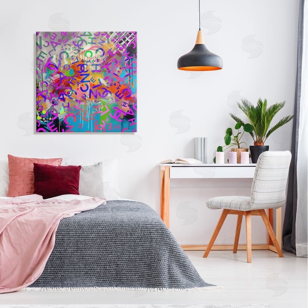 Ziwei Li Modern Glam Logos Canvas Wall Art in Room
