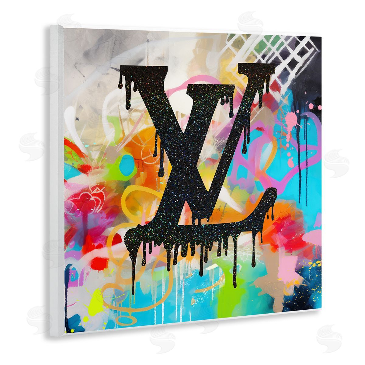 Ziwei Li Fashion Logo on Graffiti Wooden Wall Plaque Art Print