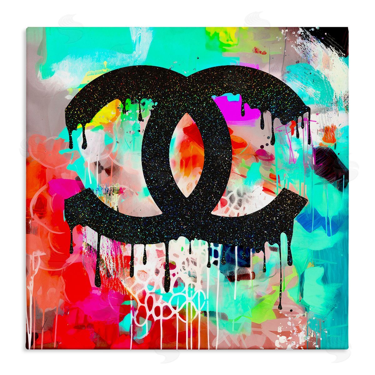Ziwei Li Glam Drip on Graffiti Stretched Canvas Wall Art Print