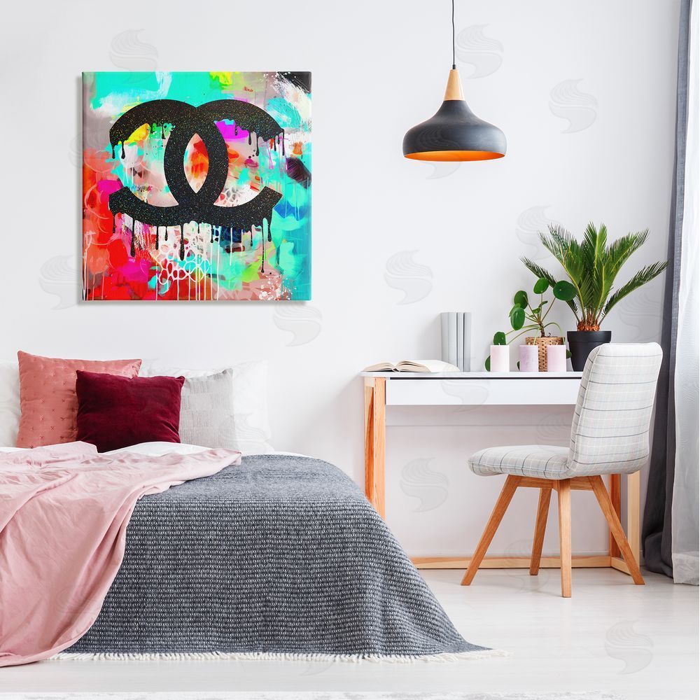 Ziwei Li Glam Drip on Graffiti Canvas Wall Art in Room
