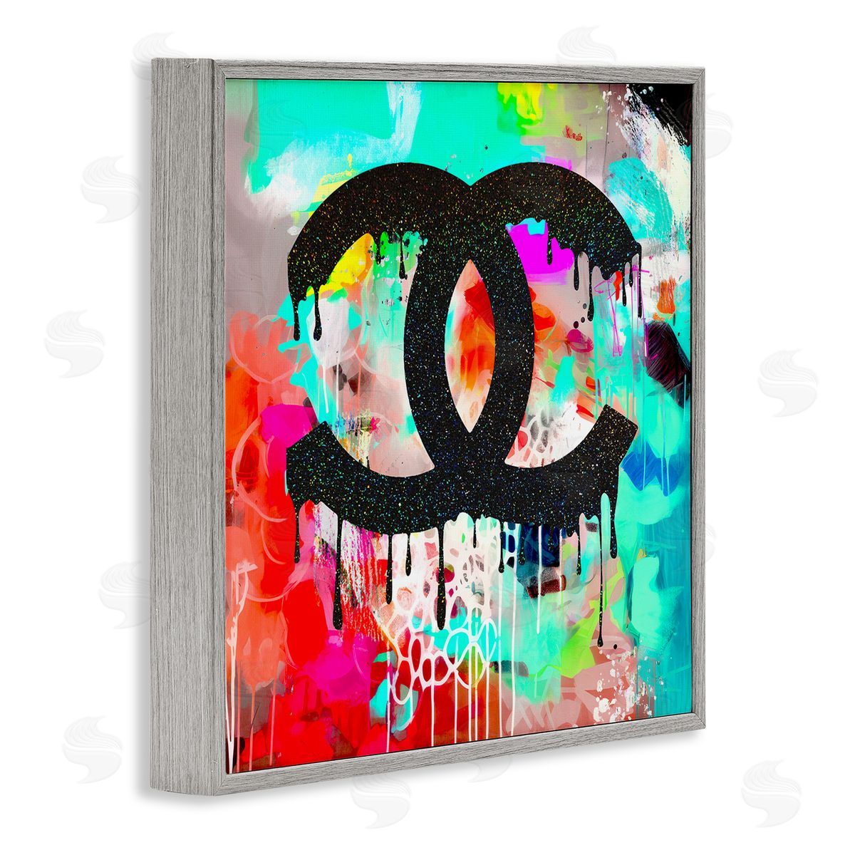 Ziwei Li Glam Drip on Graffiti Gray Framed Glicee Wall Art Print
