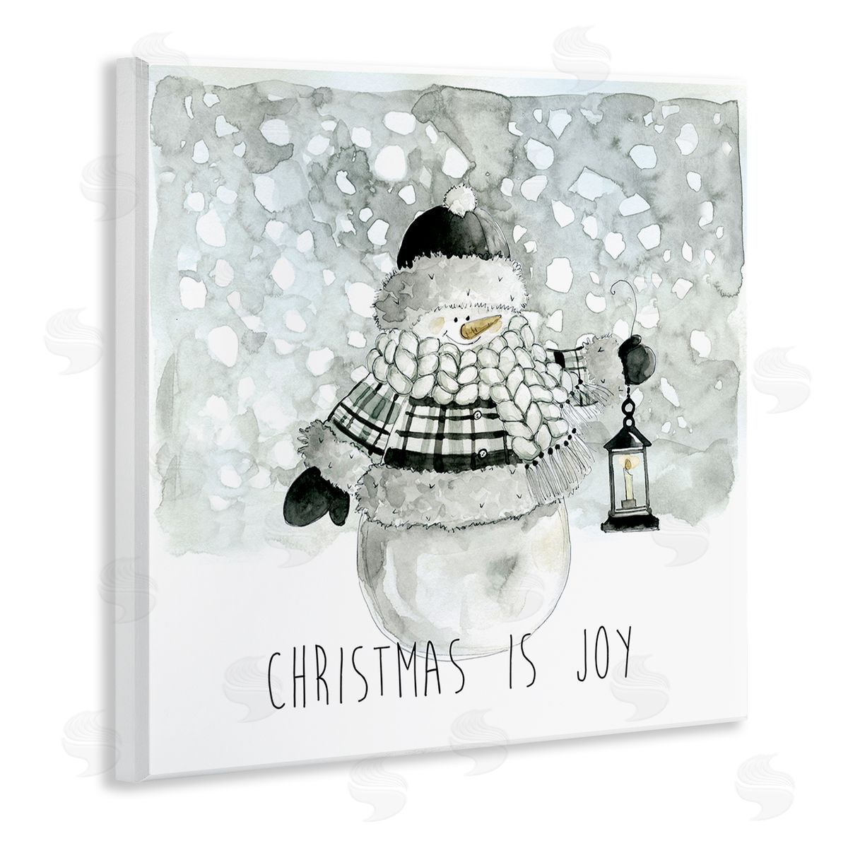 Carol Robinson Christmas is Joy Snowman Wooden Wall Plaque Art Print