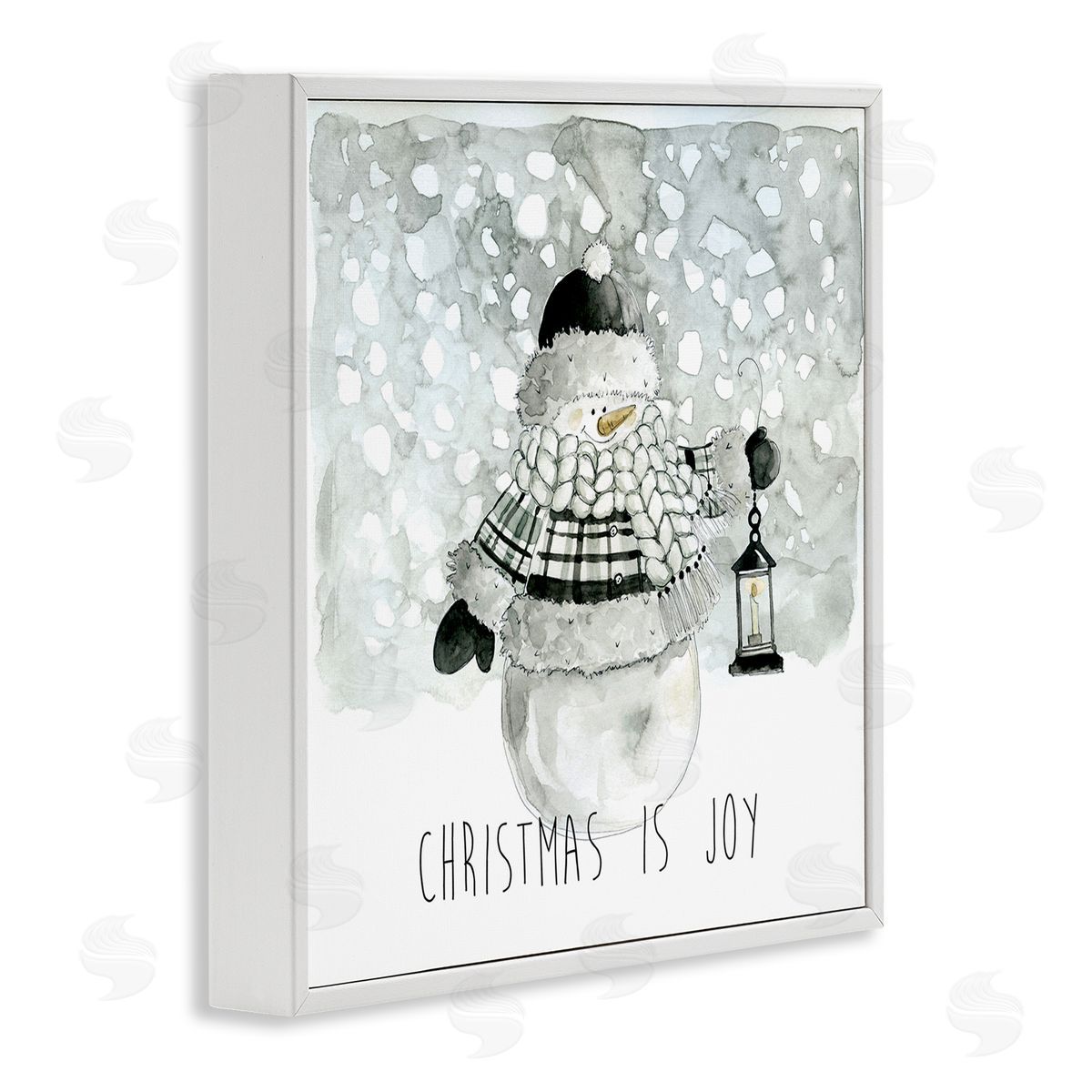 Carol Robinson Christmas is Joy Snowman White Framed Glicee Wall Art Print