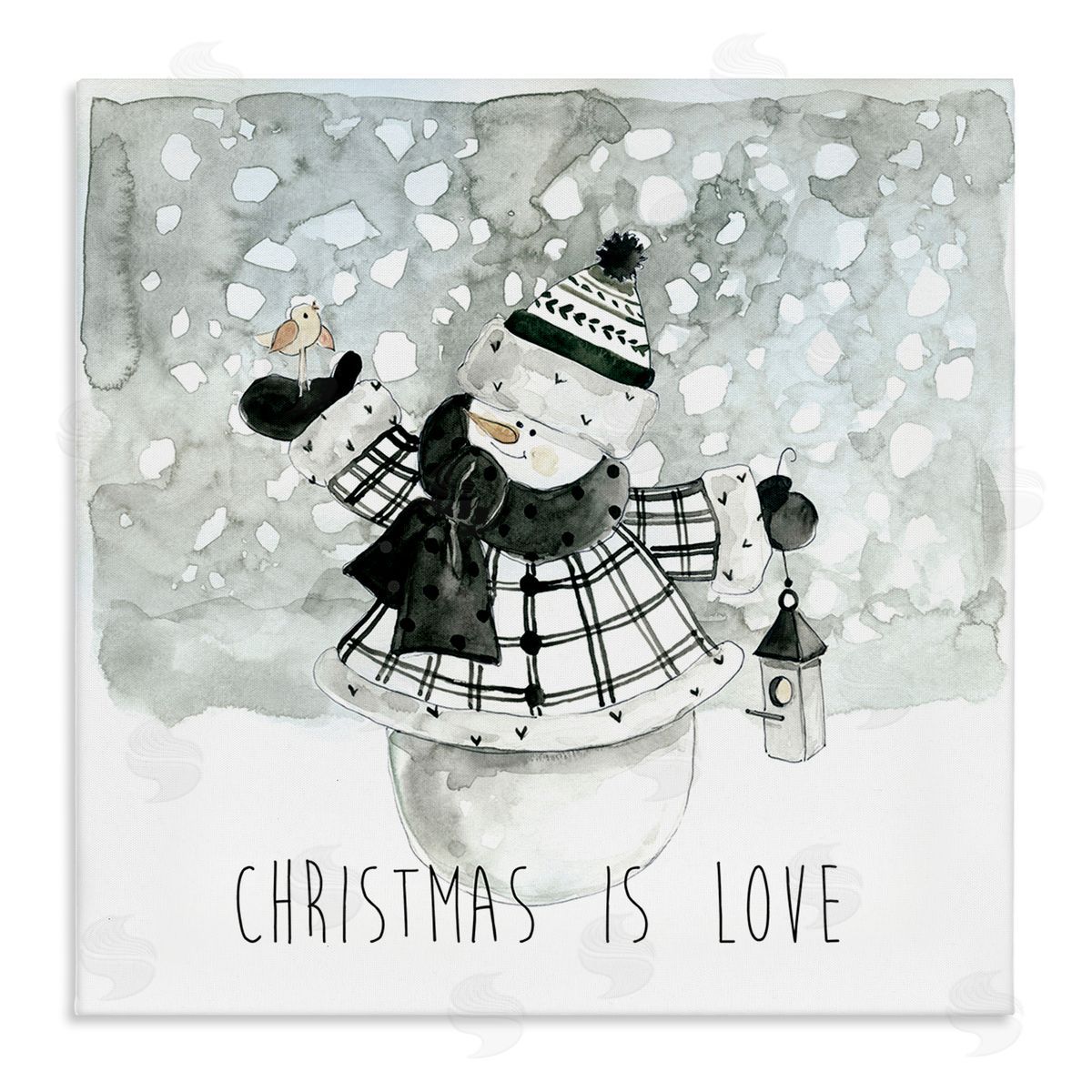 Carol Robinson Christmas Is Love Phrase Stretched Canvas Wall Art Print