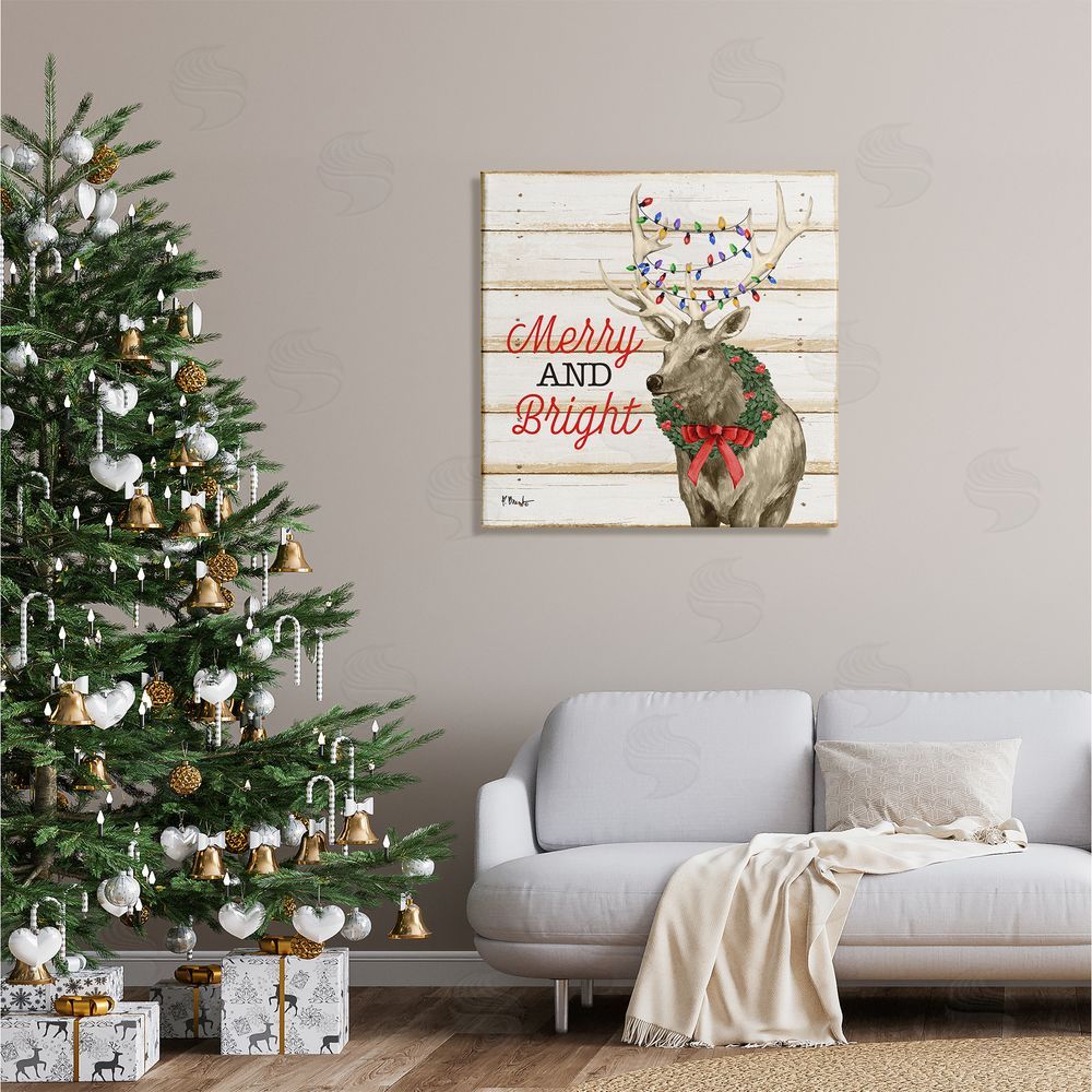 Paul Brent Merry & Bright Deer Canvas Wall Art in Room