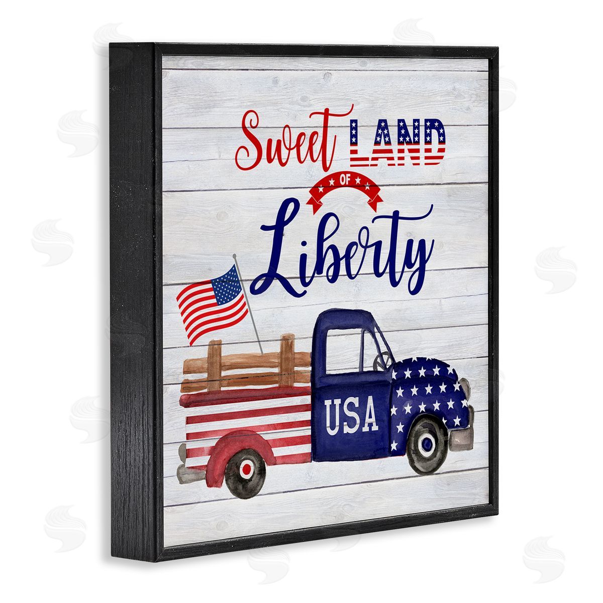 Corinne Haig Country Liberty Phrase Black Framed Glicee Wall Art Print