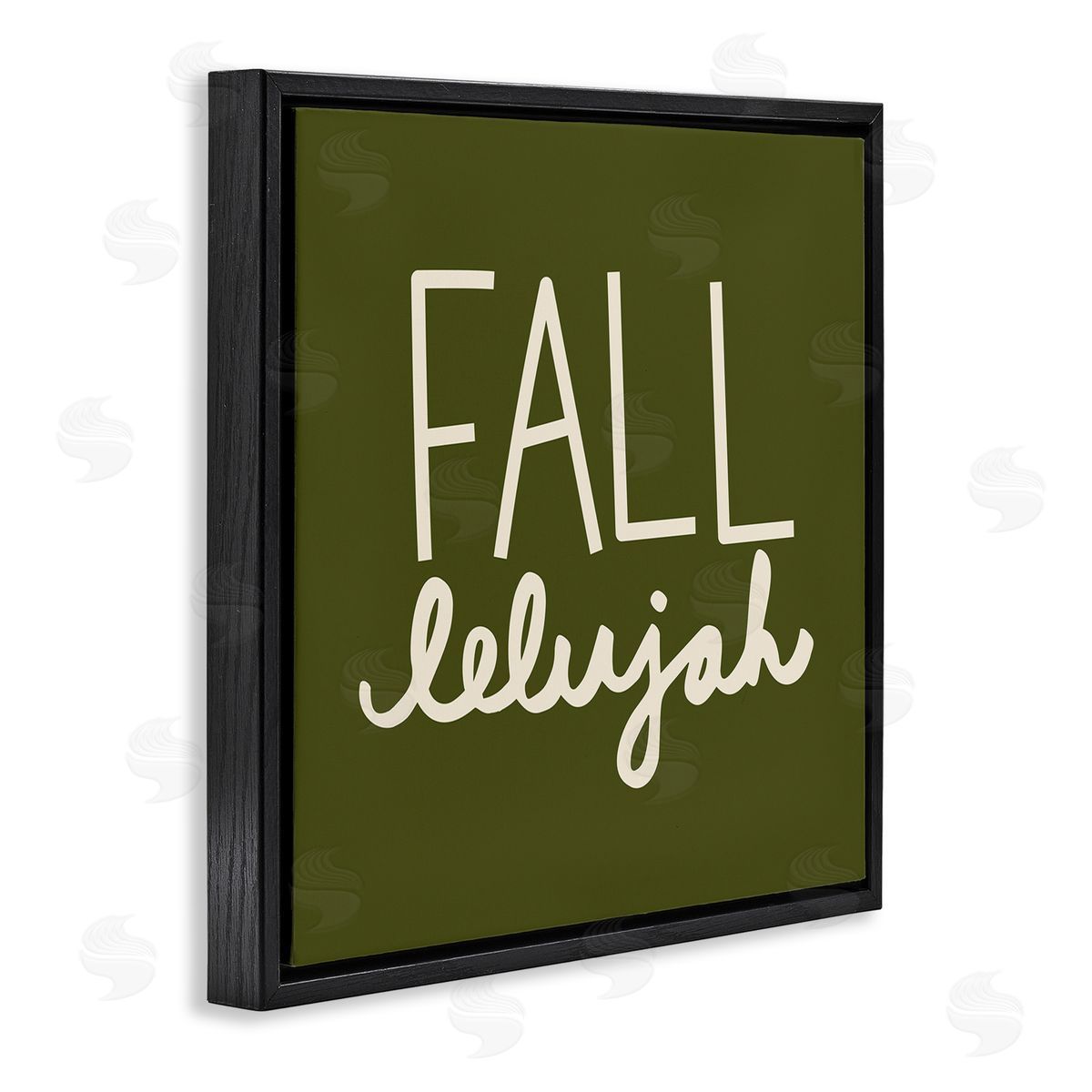 Emily Dumas Fall-lelujah Autumn Phrase Black Floating Frame Canvas Wall Art Print
