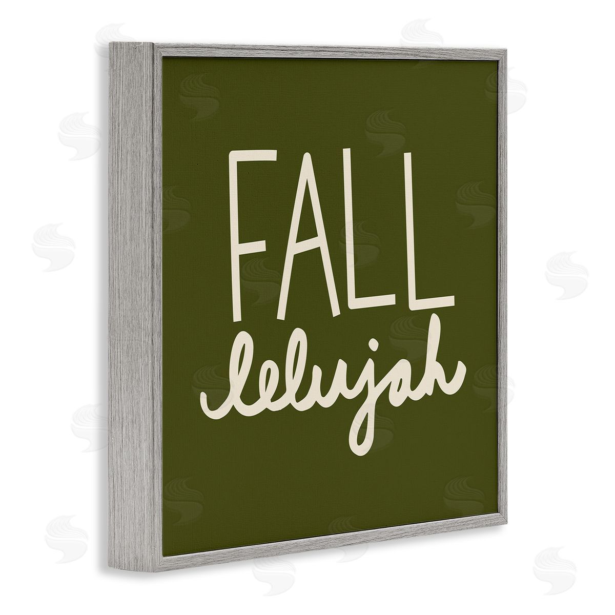 Emily Dumas Fall-lelujah Autumn Phrase Gray Framed Glicee Wall Art Print