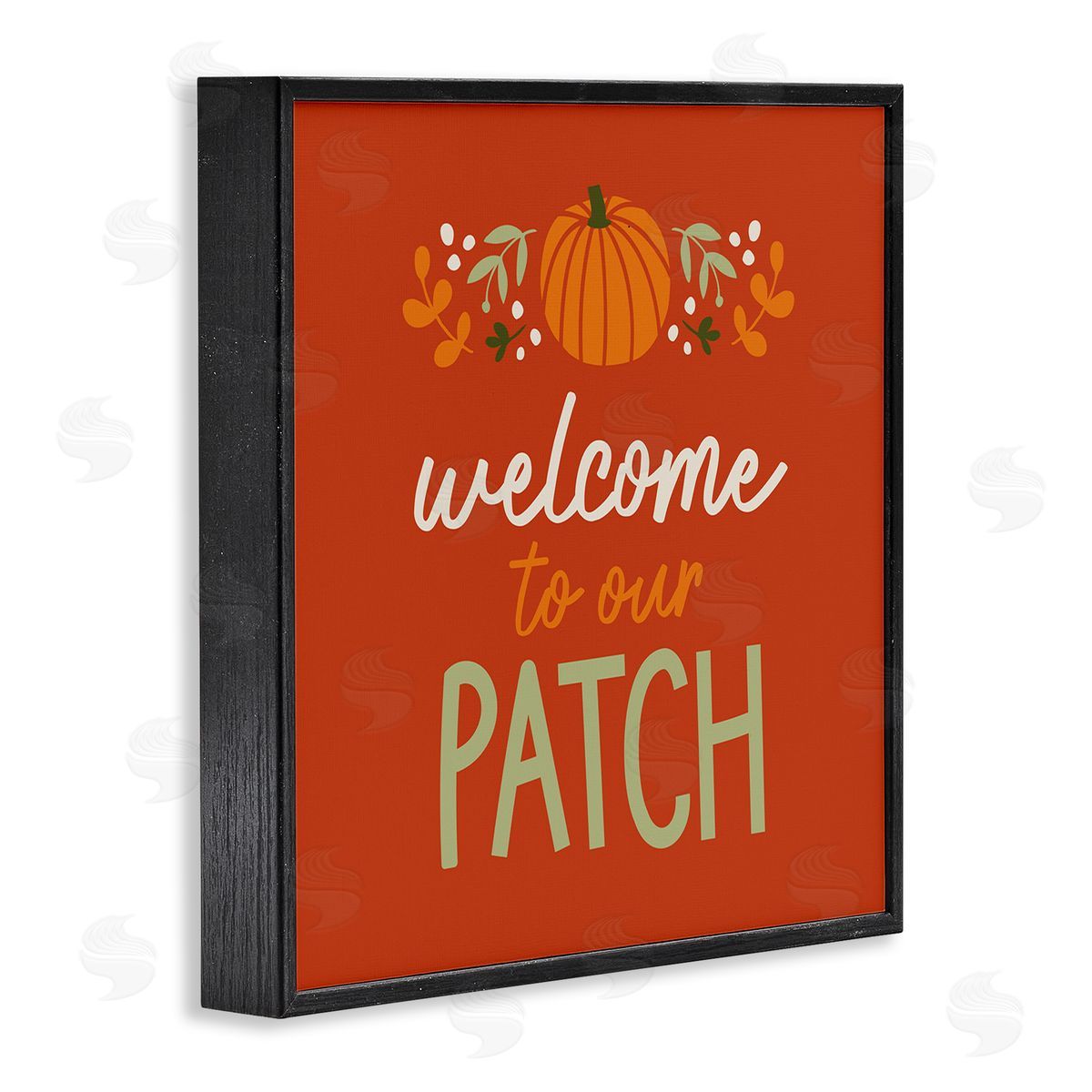 Emily Dumas Welcome Pumpkin Patch Phrase Black Framed Glicee Wall Art Print