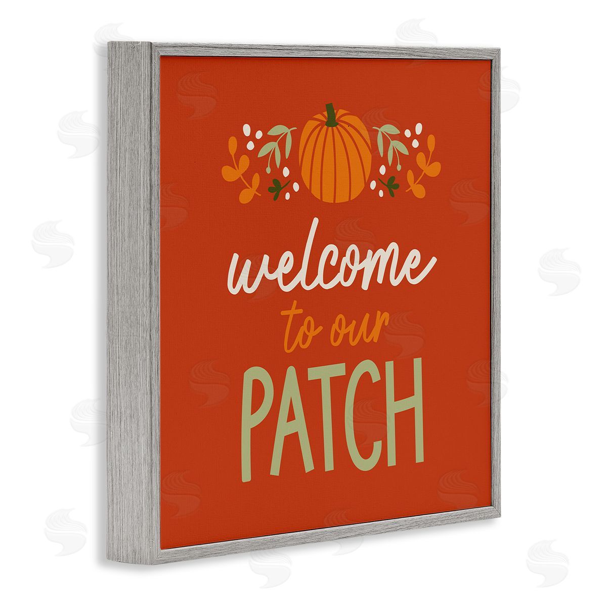 Emily Dumas Welcome Pumpkin Patch Phrase Gray Framed Glicee Wall Art Print