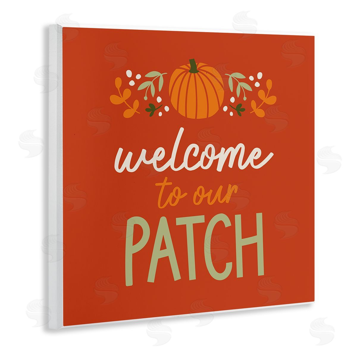 Emily Dumas Welcome Pumpkin Patch Phrase Wooden Wall Plaque Art Print