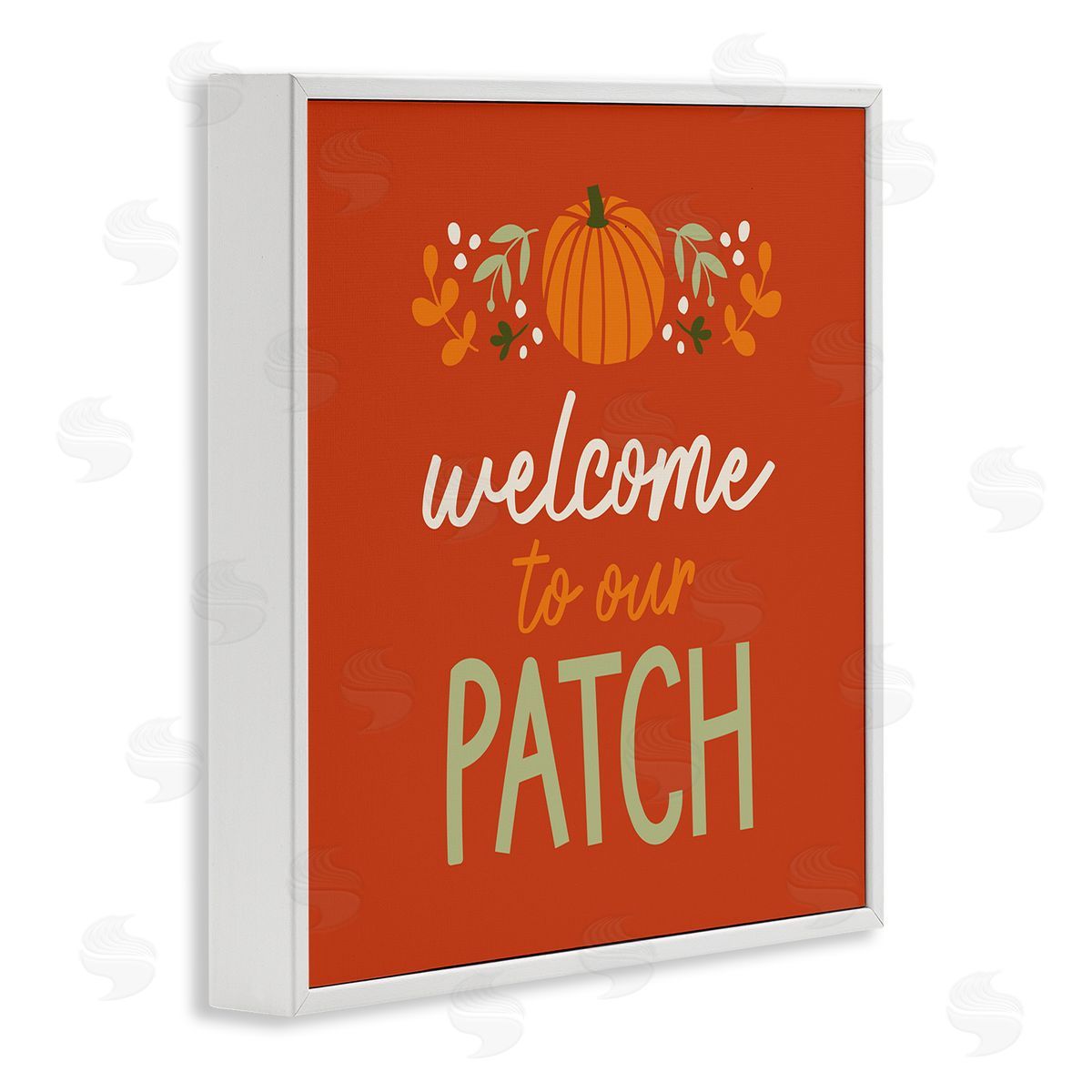 Emily Dumas Welcome Pumpkin Patch Phrase White Framed Glicee Wall Art Print