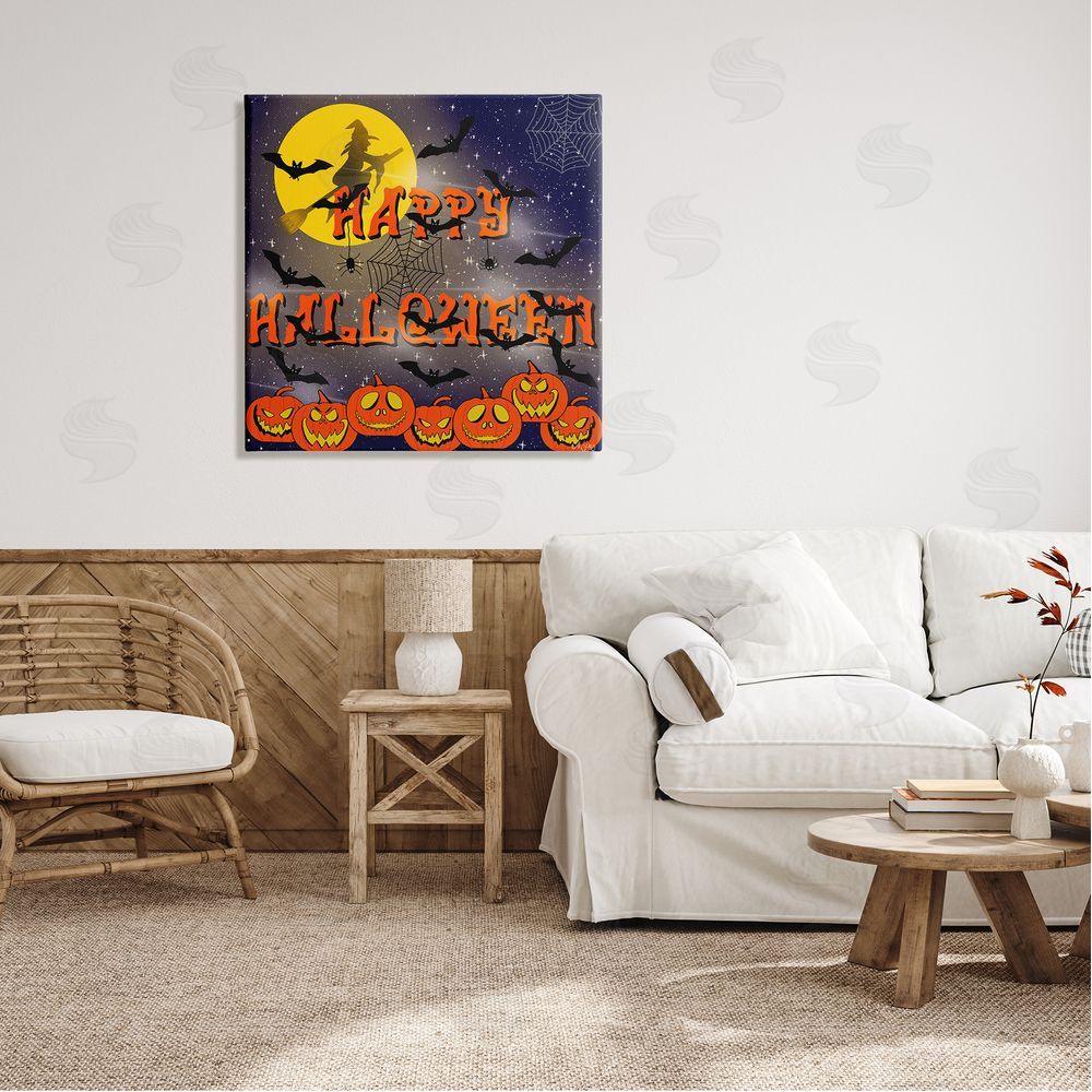 Ale Saiz Studio Halloween Witch Scene Canvas Wall Art in Room