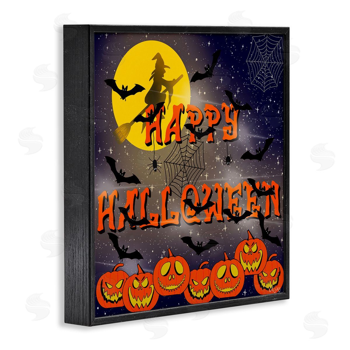 Ale Saiz Studio Halloween Witch Scene Black Framed Glicee Wall Art Print