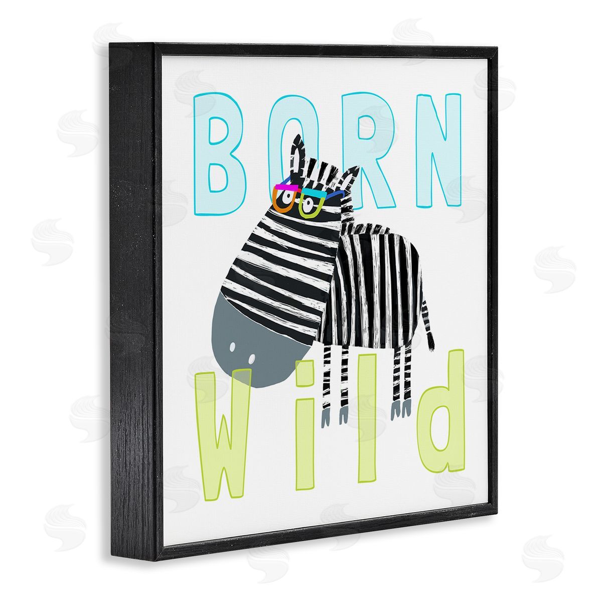 Carla Daly Born Wild Zebra Phrase Black Framed Glicee Wall Art Print