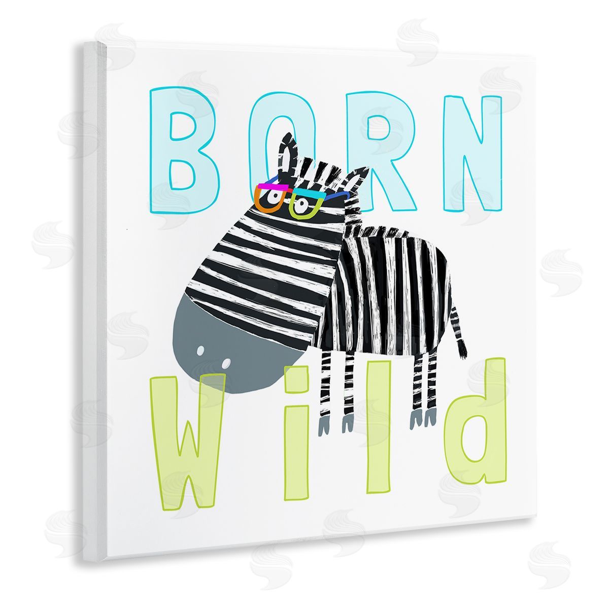 Carla Daly Born Wild Zebra Phrase Wooden Wall Plaque Art Print
