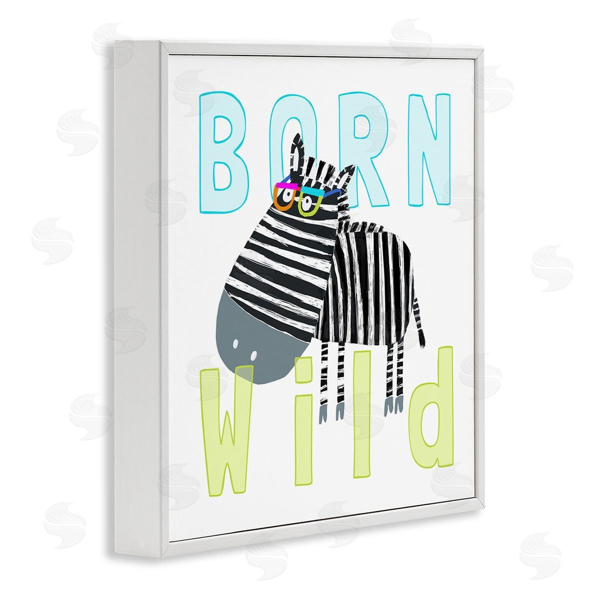 Carla Daly Born Wild Zebra Phrase White Framed Glicee Wall Art Print