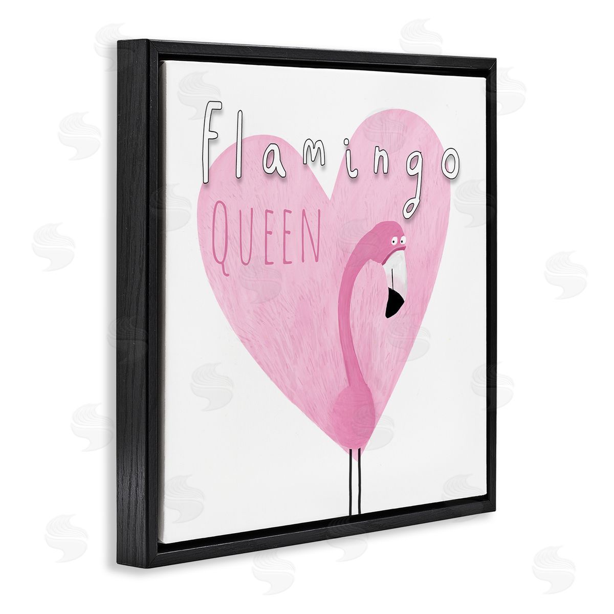 Carla Daly Flamingo Queen Phrase Black Floating Frame Canvas Wall Art Print