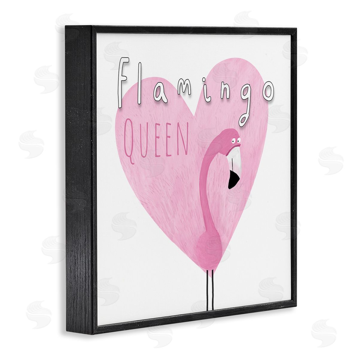 Carla Daly Flamingo Queen Phrase Black Framed Glicee Wall Art Print