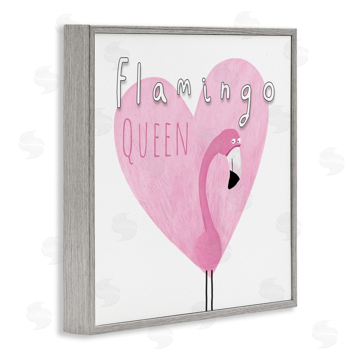 Carla Daly Flamingo Queen Phrase Gray Framed Glicee Wall Art Print