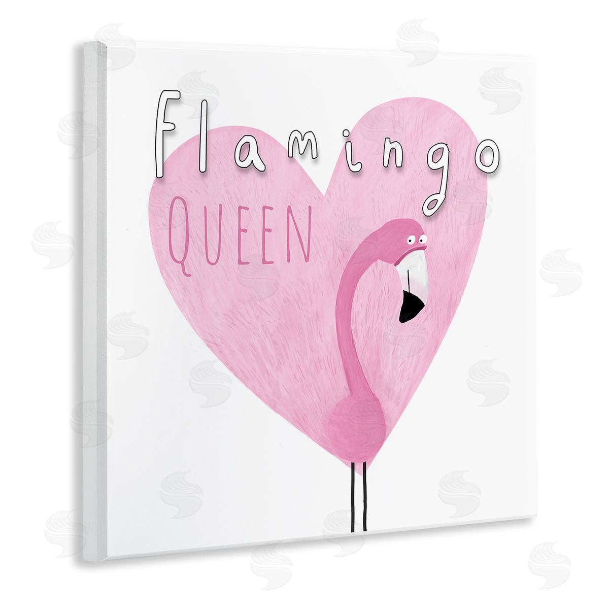 Carla Daly Flamingo Queen Phrase Wooden Wall Plaque Art Print