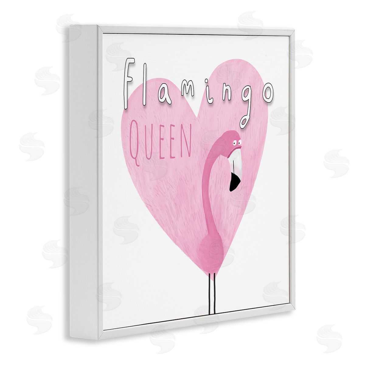 Carla Daly Flamingo Queen Phrase White Framed Glicee Wall Art Print
