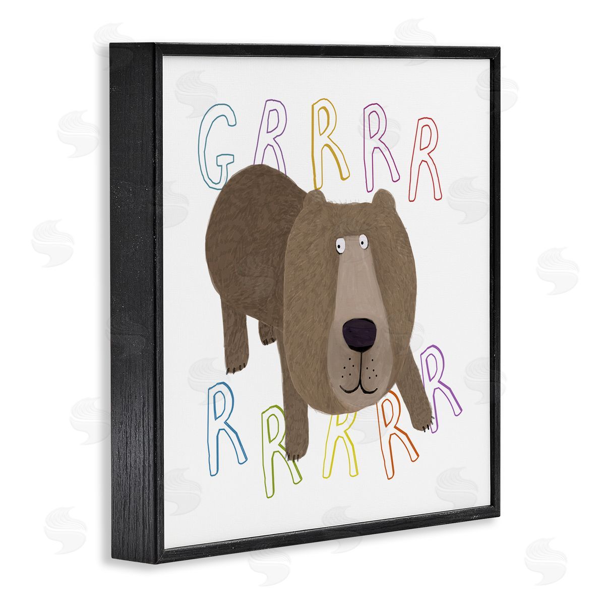 Carla Daly Grrrr Roaring Wild Bear Black Framed Glicee Wall Art Print