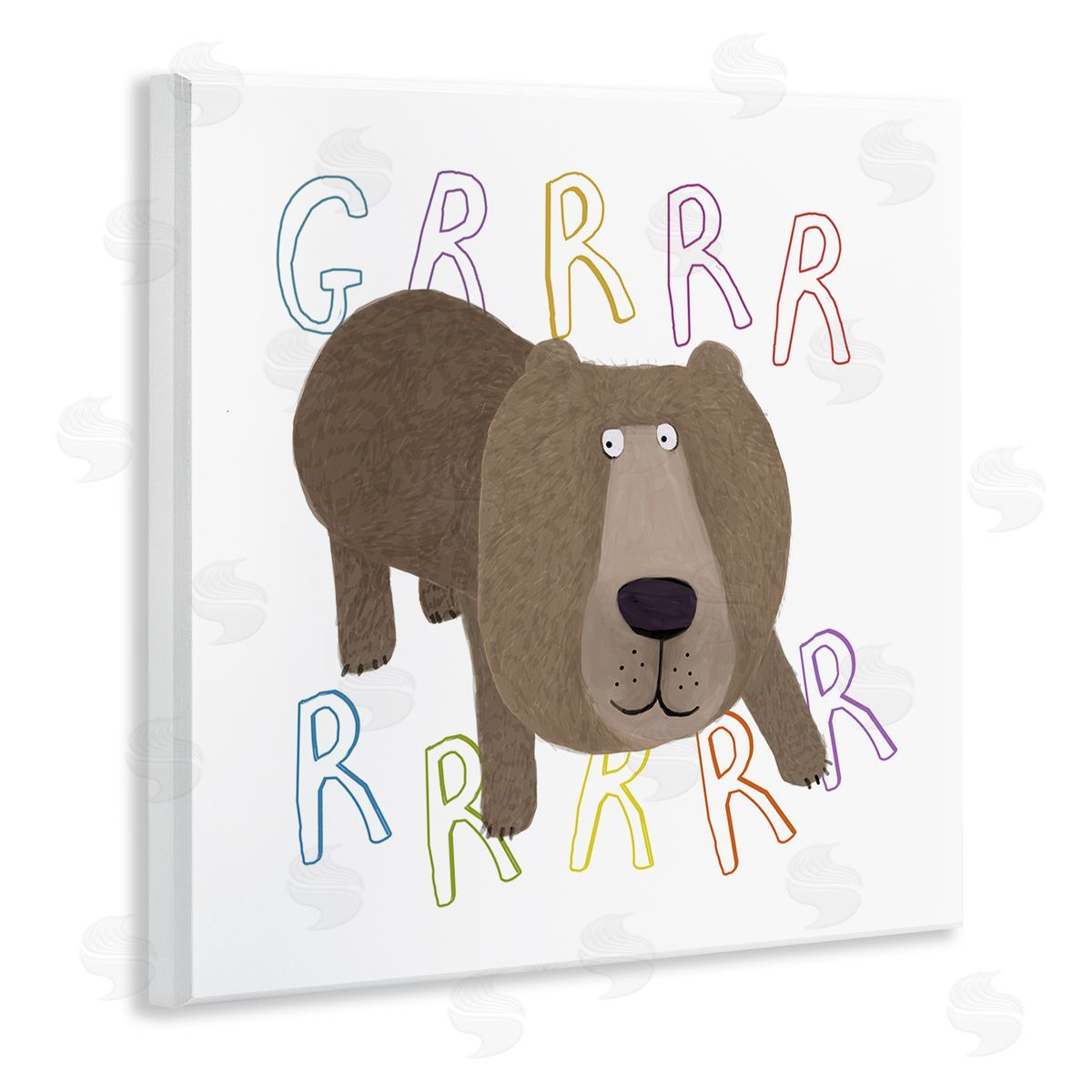 Carla Daly Grrrr Roaring Wild Bear Wooden Wall Plaque Art Print