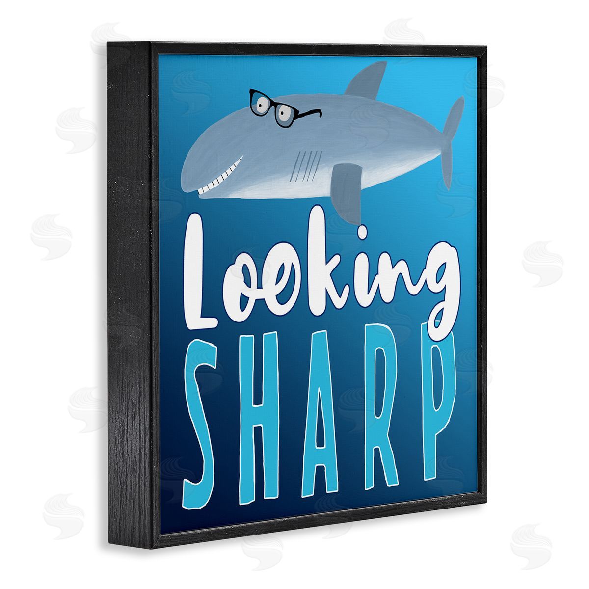 Carla Daly Looking Sharp Shark Black Framed Glicee Wall Art Print