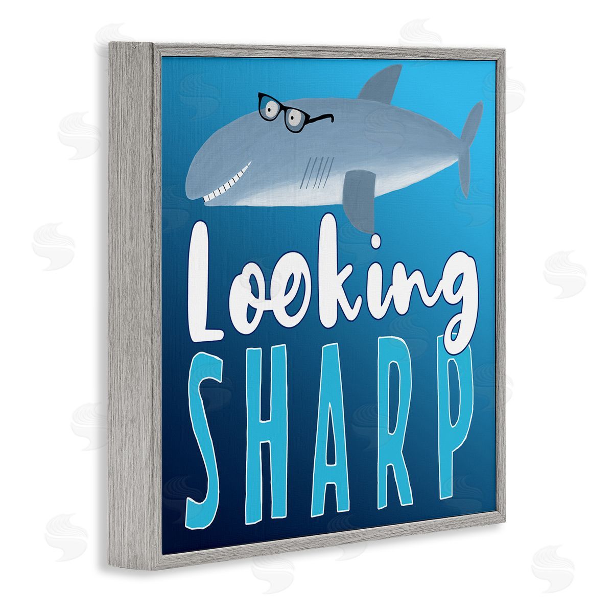 Carla Daly Looking Sharp Shark Gray Framed Glicee Wall Art Print