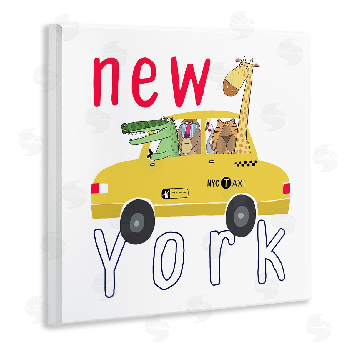 Carla Daly New York Taxi Animals Wooden Wall Plaque Art Print
